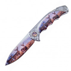 Lockback w/Deer Print - Frost Cutlery - FFC088DR