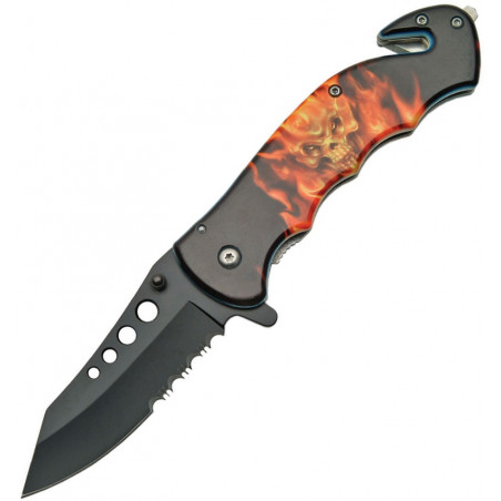 Flaming Skull Linerlock - Rite Edge - CN300261