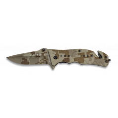 Couteau pliant FOS. Camo sable.Lame 8 cm -  18402-A