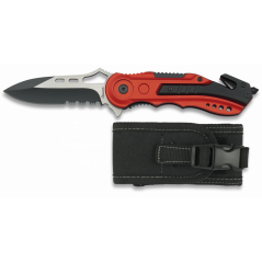 Couteau poche rouge Albainox. SEG-1.Étui -    19495