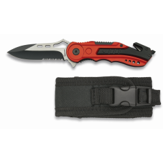 Couteau pliant rouge Albainox.Scie.L 6.5 -    19626