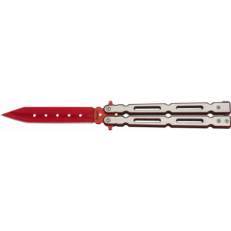 Couteau papillon Albainox rouge. L 11.5 - 02161