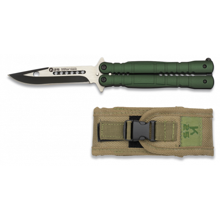 Couteau papillon vert K25. Lame 10.3 cm - 02130