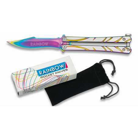 Couteau papillon Rainbow. Lame 7.8 cm -  02147