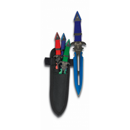Set 3 couteau à lancer colorés. 17 cm -   32348