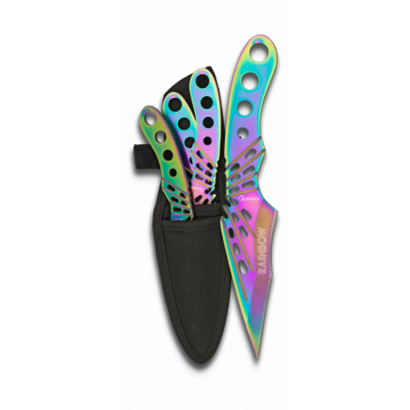 Set 3 couteaux à lancer Rainbow. 16.6 cm -   32342