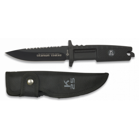 Couteau K25 poing caoutchouc.Titane -   31910