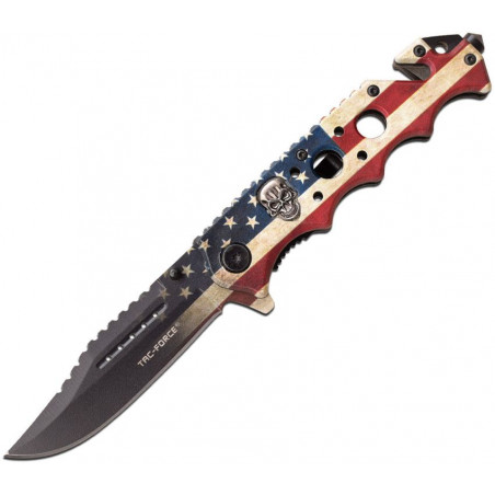 Flag/Skull Linerlock A/O - Tac Force - TF809F