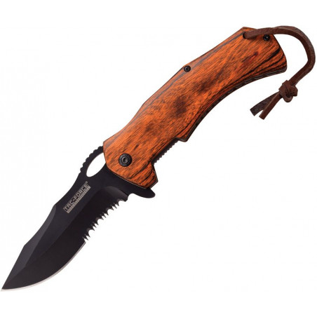 Linerlock A/O Brown Pakkawood - Tac Force - TF936BW