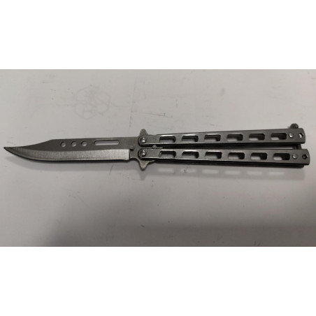 Couteau papillon gris lame grise ref p16