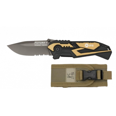 Couteau pliant K25 Future-T jaune. L 7.7 - 19779
