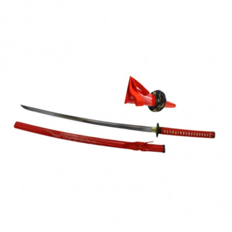 **KATANA FORGE ROUGE DRAGON GRAVE 76CM Lame tranchante : aiguisée ref k156