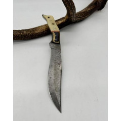 Couteau de chasse lame damas manche en os ref OS10