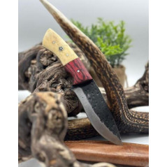 Couteau de chasse lame en brute de forge Manche en bois de rose ,full tang ref BR6