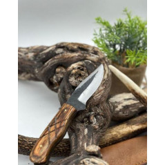 Couteau de chasse lame en brute de forge Manche en bois de rose ,full tang ref BR3