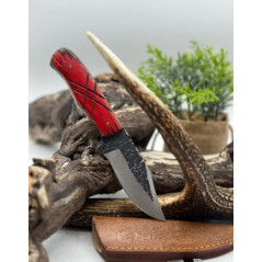 Couteau de chasse lame en brute de forge Manche en bois de rose ,full tang ref BR2