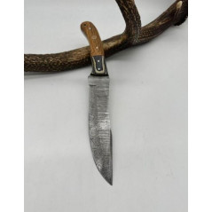 Couteau de chasse lame damas Manche en bois d'Olivier ref OL3