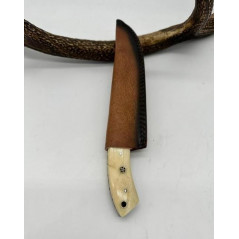 Couteau de chasse lame damas manche en os ref OS3