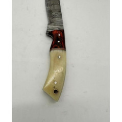 Couteau de chasse lame damas manche en os ref OS7