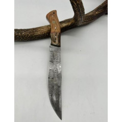 Couteau de chasse lame damas Manche en bois d'Olivier ref OL5