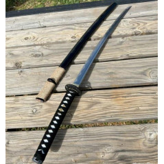 **KATANA FORGE NOIR LOGO EVENTAIL 76CM Lame tranchante : aiguisée k164