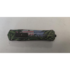 Couteau automatique sortie lame droite manche ABS avec brise glace REF A10