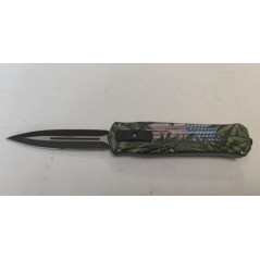 Couteau automatique sortie lame droite manche ABS avec brise glace REF A10