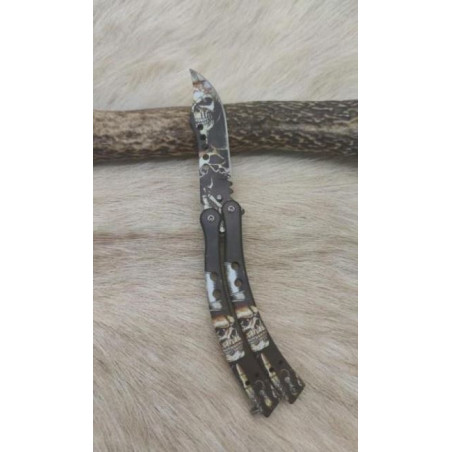*Couteau papillon tête de mort ref p11