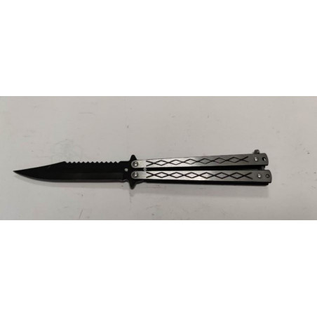 *Couteau papillon gris lame grise ref p19