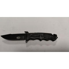 *Couteau survie noir lame noire ref E11