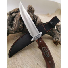 ***Poignard de chasse Columbia manche Bois lame super tranchante 17.5cm totale 30.5 cm REF SA02 R