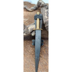 ***DAGUE ANGLAISE TYPE SHEFFIELD MANCHE en laiton ET LAME ACIER 440 MILITARIA lame aigusiée s