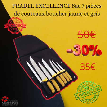 SAC DE COUTELLERIE 7 PIECES CONVERTIBLE EN TABLIER PRADEL EXCELLENCE THIERS FRANCE