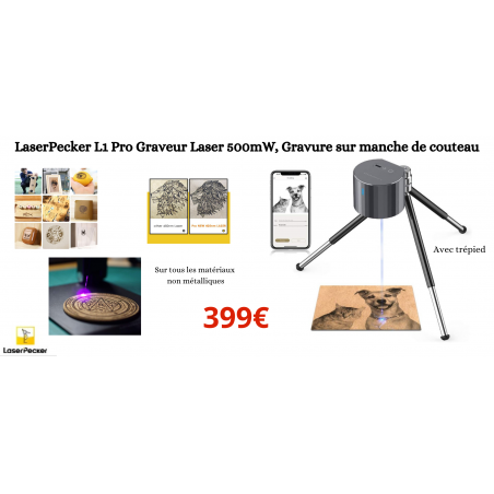 LaserPecker L1 Pro Graveur Laser 500mW, Gravure sur manche de couteau