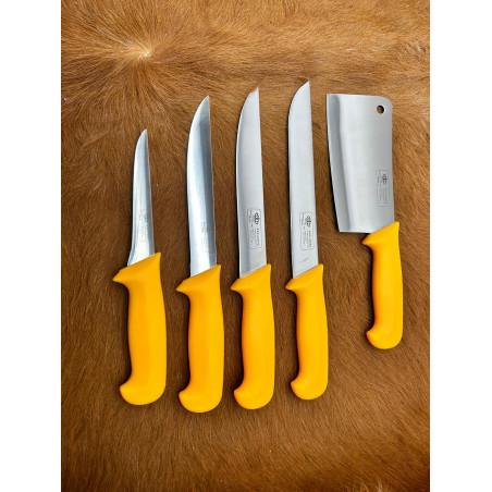 Set de couteaux de boucher avec feuille de boucher de marque Allemande Karsmann très bonne qualité