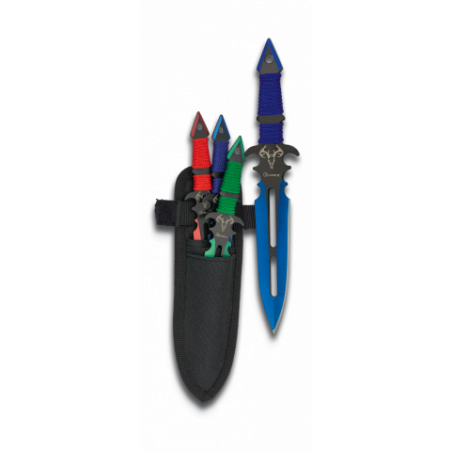 Set 3 couteau à lancer colorés. 17 cm