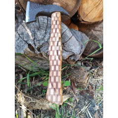 Magnifique hachette en acier brute de forge 1095C RITE EDGE USA VIKING AXE ETUI CUIR DMH37 x CM35