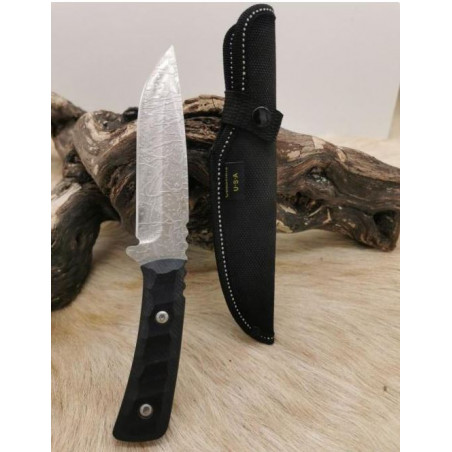 X- Poignard de chasse survie manche Fibre de carbone totale 24 cm Columbia USA S03 CM51