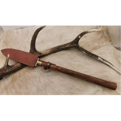 Spear Wood Handle LANCE de chasse, manche en bois avec lame damas 256 couches double tranchant DM3 CM78