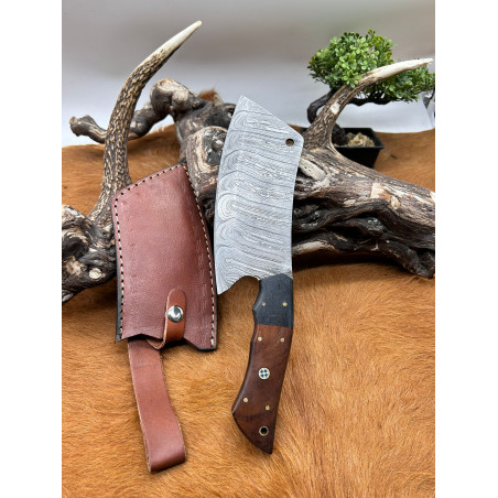 Magnifique Couperet RITE EDGE USA lame damas 256 Couches manche en noyer CM98