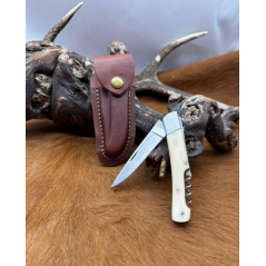 Couteau pliant lame damas manche en os
