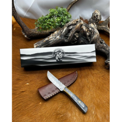 Magnifique petit Couteau smoky Mountain Blades lame en acier Damas et manche en Bois vendu dans sa boîte ref SMB125