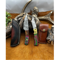 Pour collectionneur Magnifique Lot de deux couteaux damas L101