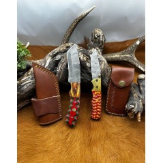 Pour collectionneur Magnifique Lot de deux couteaux damas L109