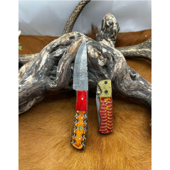Pour collectionneur Magnifique Lot de deux couteaux damas L107