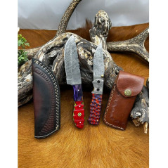 Pour collectionneur Magnifique Lot de deux couteaux damas L102