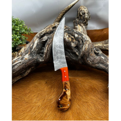 Couteau chasse lame damas 256 couches Manche en bois ref D72