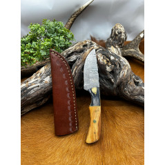 Magnifique petit Couteau smoky Mountain Blades lame en acier Damas et manche en bois vendu dans sa boîte ref SMB132