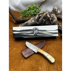 Magnifique petit Couteau smoky Mountain Blades lame en acier Damas et manche en Bois vendu dans sa boîte ref SMB129