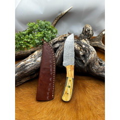 Magnifique petit Couteau smoky Mountain Blades lame en acier Damas et manche en Bois vendu dans sa boîte ref SMB129